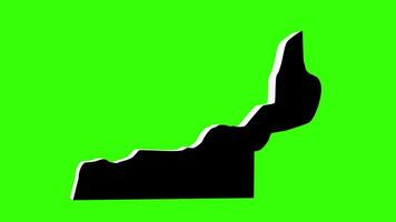 green screen 3d icon map of Rock Island County in Illinois video