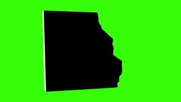 green screen 3d icon map of Crawford County in Illinois video