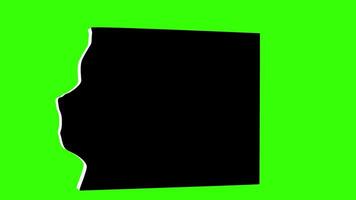 green screen 3d icon map of Whiteside County in Illinois video