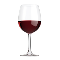 Glass tall goblet with red wine inside. Without background. png