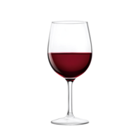 Glass tall goblet with red wine inside. No background. png