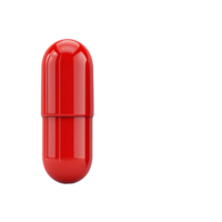 Red pill. No background. Isolated. png