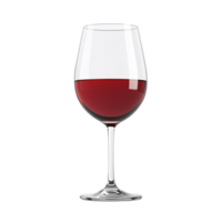 Glass tall goblet with red wine inside. With no background. png