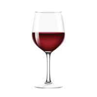 Glass tall goblet with red wine inside. Without background. Isolated png