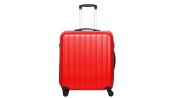 Red travel suitcase without background. png