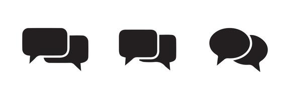 Chat speech bubble icon collection. Simple chat, talk speech bubble sign vector