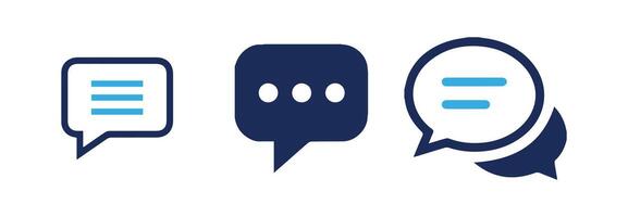 Chat icon.Line chat icons for flat design. Talk baloon icons. Chat speech bubble. vector