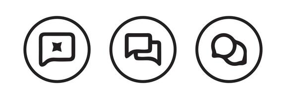 Chat icon.Line chat icons for flat design. Talk baloon icons. vector