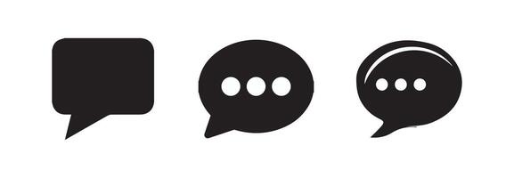 Simple chat, talk speech bubble sign silhouette. Social media message symbol illustration vector