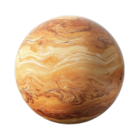 A planet with a yellow and brown surface png