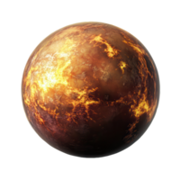 A planet with a fiery glow on it png