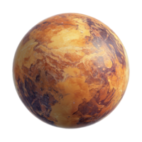 A planet with a brown and orange surface png