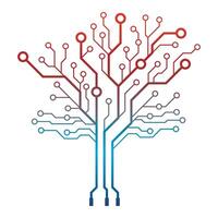 A gradient tree made of circuit boards vector