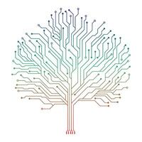 A tree made of circuit boards on white background vector