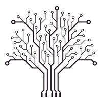A modern tree made of circuit boards vector