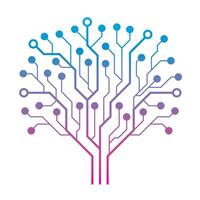 A creative tree made of circuit boards on white background vector