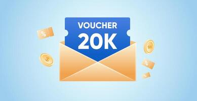 The discount code in the letter flew out along with the coins vector