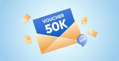 The discount code in the mail flew out along with coins of different denominations vector