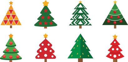 Christmas trees set vector