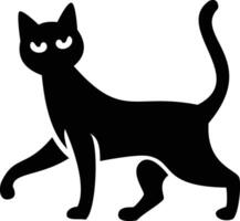A black cat is standing vector