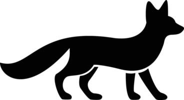 Fox silhouette on white background vector
