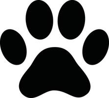 A black and white paw print on a white background vector