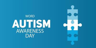 Autism Awareness Day Word. Simple and elegant design vector
