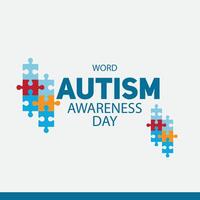 Autism Awareness Day Word Design. Simple and elegant design vector