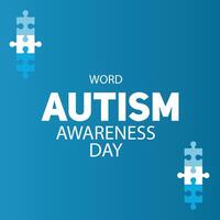 Design for Autism Awareness Day Wording. Simple and elegant design vector