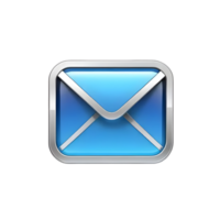 3d mail envelope icon isolated on transparent background. Concept of mail, message, notification or envelope png