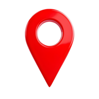 Red map pin indicating location, position, destination, or navigation point on digital map, isolated on transparent background png