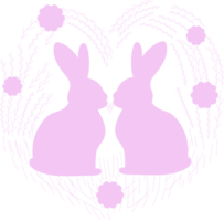 Illustration of Rabbits in a Heart Shape png