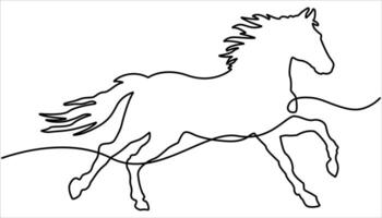 Horse continuous one line drawing. majestic horse depicted in a continuous line drawing style. Isolated on white background vector