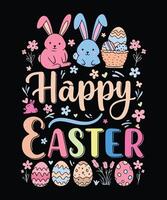 Happy easter day typography easter t shirt design vector