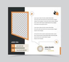 Simple customer feedback or client review social media post template design vector