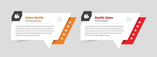 Simple Client Testimonial and Customer Feedback Template Design with Abstract Shapes and Star Ratings vector