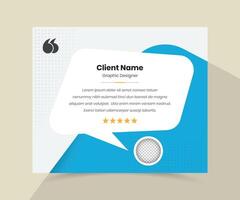 Client feedback or customer review social media testimonial post template design vector