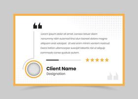 Minimalist customer testimonial and client feedback template design vector