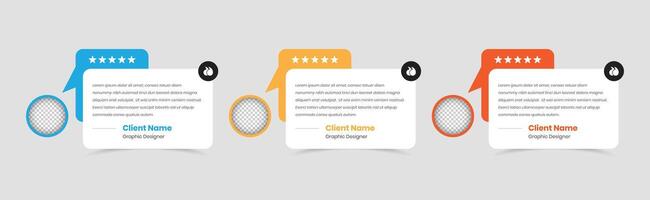 Client opinion presentation minimalist web card template design with image placeholder vector
