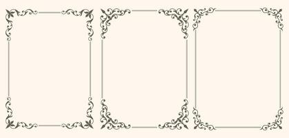 Set of vintage beautiful frames vector