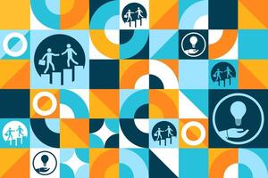 January is National Mentoring Month. Seamless geometric pattern. Template for background, banner, card and poster. EPS10 illustration. vector
