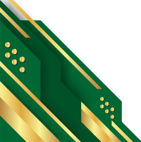 frame border design with a combination of green and gold png