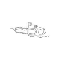 one line art chainsaw illustration. line art, one continuous line, simple, hand drawn and sketch style. for icons, symbols, signs or logos vector
