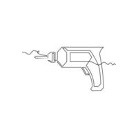 one line art drill illustration. line art, one continuous line, simple, hand drawn and sketch style. for icons, symbols, signs or logos vector