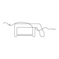 one line art hacksaw illustration. line art, one continuous line, simple, hand drawn and sketch style. for icons, symbols, signs or logos vector