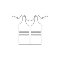 one line art vest illustration. line art, one continuous line, simple, hand drawn and sketch style. for icons, symbols, signs or logos vector