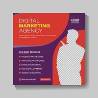 Digital social media posts and services design template for your business vector