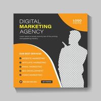Creative digital social media posts and services design template vector
