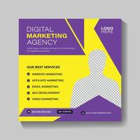 Digital social media posts and services design template vector