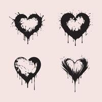 Broken Heart Silhouette, Heart Pain Heartache set vector
